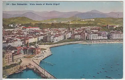 (46536) AK San Sebastián, Vista desde el Monte Urgull, 1920er