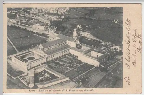 (46534) AK Rom, Roma, Basilica ed abbazia di S. Paolo a volo d'uccello, 1923