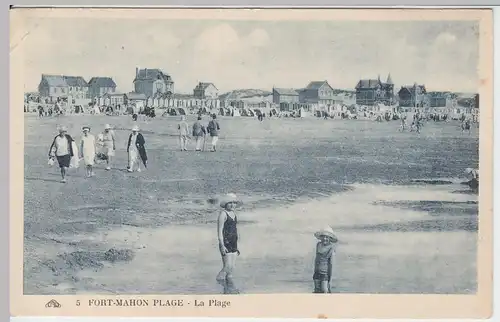 (46507) AK Fort-Mahon-Plage, Am Strand, vor 1945