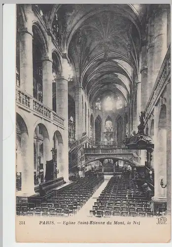 (46492) AK Paris, Kirche Saint Etienne du Mont, Inneres, vor 1945