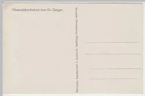 (46465) Foto AK Obersulzbachtal mit dem Großen Geiger, vor 1945