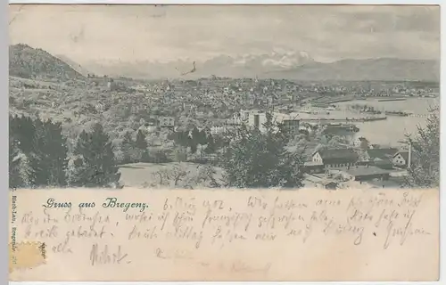 (46454) AK Gruss aus Bregenz, Panorama, 1902