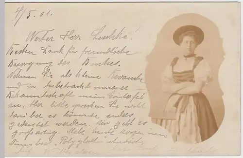 (46391) Foto AK Portrait einer Dame (H. Schade), 1901