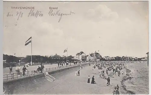 (46147) AK Travemünde, Strand, 1910