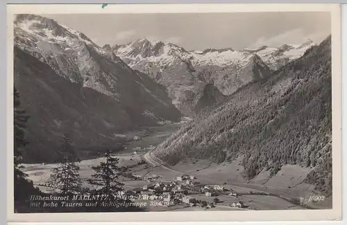 (46125) Foto AK Mallnitz, Totale mit Hohe Tauern u. Ankogelgruppe, 1939