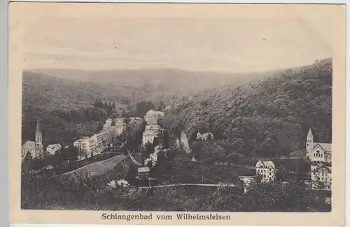 (46054) AK Schlangenbad, Blick vom Wilhelmsfelsen, 1919