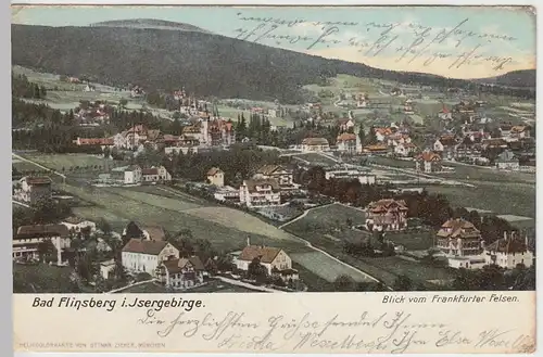 (46047) AK Bad Flinsberg (Świeradów-Zdrój), Bl. v. Frankfurter Felsen, 1905