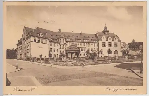 (45980) AK Plauen i.V., Realgymnasium, 1929