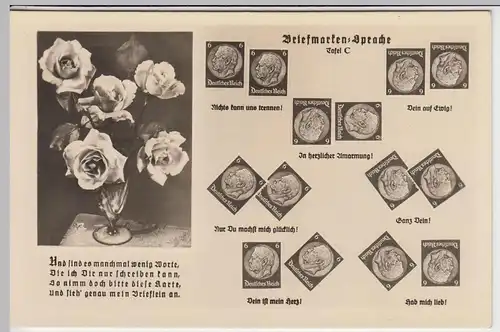 (45930) Foto AK Briefmarkensprache mit Mi 484 (Tafel C), 1930er