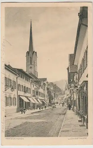 (45856) AK Partenkirchen, Ludwigstraße, 1924