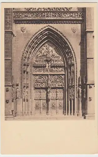 (45853) AK Nürnberg, Hauptportal d. St. Lorenzkirche, vor 1945