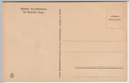 (45802) AK St. Wendel, Marien Krankenhaus, 2 Karten aus Heft, vor 1945