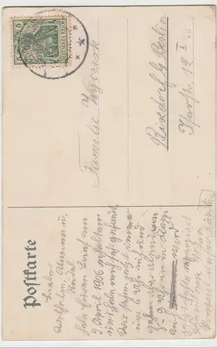 (45773) AK Gruss aus-, Seemann auf Rah grüßt, mit Spruch, 1906
