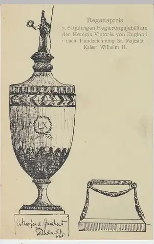 (45762) AK Regattapreis, gezeichnet v. Kaiser Wilhelm II., vor 1945