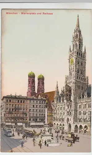 (45751) AK München, Marienplatz mit Rathaus, 1911