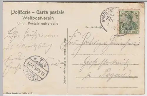 (45678) AK Halle a.d. Saale, Moritzburg, Bahnpost 1905