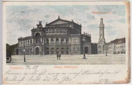 (45662) AK Dresden, Kgl. Hoftheater, Fernheizwerk, 1908