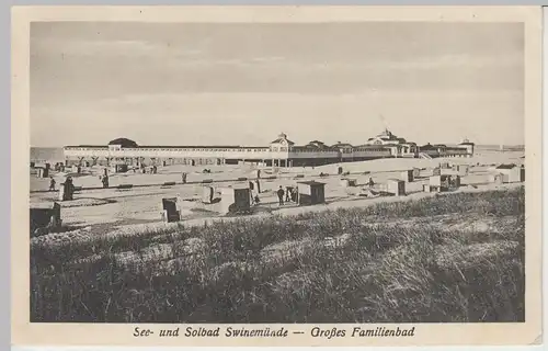 (45645) AK Swinemünde, Swinoujscie, Großes Familienbad, 1926
