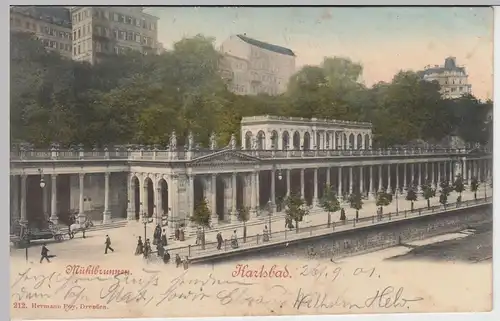 (45642) AK Karlsbad, Karlovy Vary, Mühlbrunnen, 1901