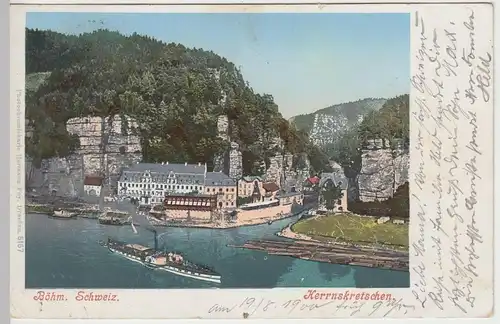 (45638) AK Herrnskretschen, Hrensko, 1900