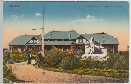 (45599) AK Szolnok, Sollnock, Denkmal e. anonymen Künstlers, Feldpost 1913