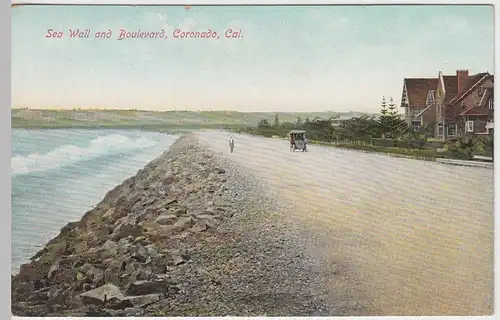 (45573) AK Coronado (California), Sea wall and Boulevard, vor 1945