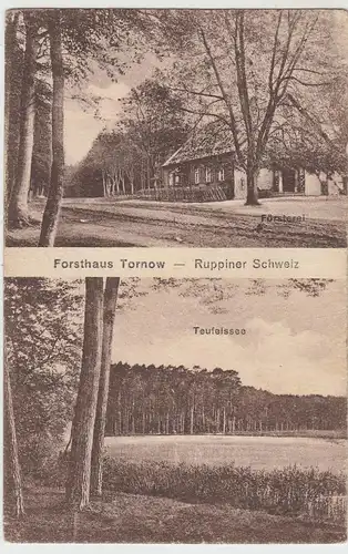 (45549) AK Forsthaus Tornow u. Teufelssee, Ruppiner Schweiz, vor 1945