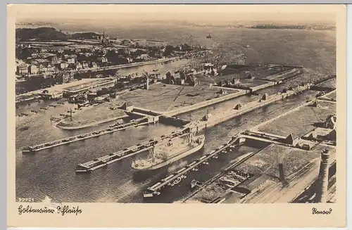 (45521) Foto AK Kiel, Holtenauer Schleuse, 1939