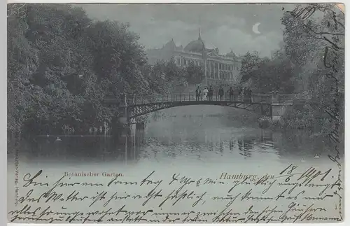 (45510) AK Hamburg, Botanischer Garten, Mondscheinkarte, 1901