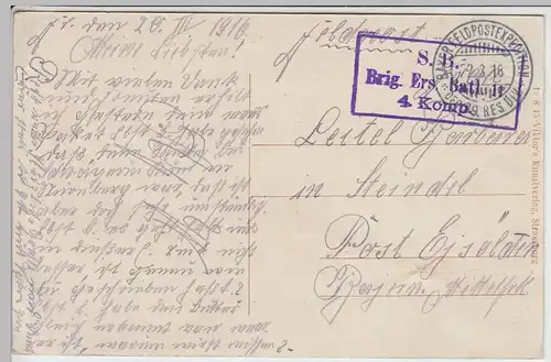 (45485) AK Champenay bei St. Blaise (Breuschtal), Feldpost 1916