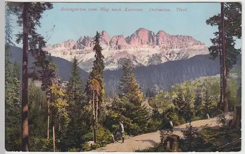 (45459) AK Rosengartengruppe v. Weg nach Karersee, Dolomiten, 1909
