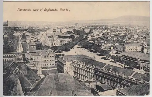(45394) AK Bombay, Panoramic view of Esplanade, vor 1945
