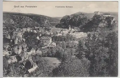 (45328) AK Gruß aus Pottenstein, Totale, 1912