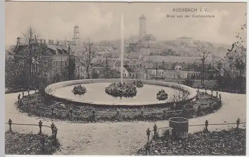 (45242) AK Auerbach im Vogtland, Blick v.d. Centralschule, 1924