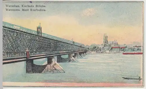 (45047) AK Warschau, Warszawa, Kierbedz Brücke, vor 1945