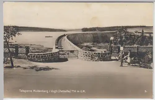 (45013) Foto AK Talsperre Muldenberg i. Vogtland, Ostseite, 1929