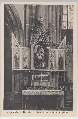 (44957) AK Heppenheim a.d. Bergstraße, Kirche, Altar St. Margretha, vor 1945