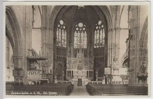(44952) Foto AK Heppenheim a.d. Bergstraße, St. Peter Kirche, Inneres