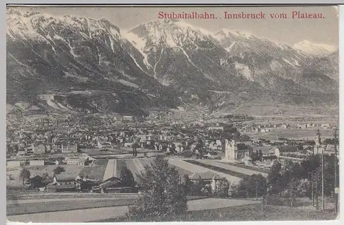 (44778) AK Innsbruck, Totale vom Plateau, 1907