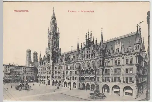 (44571) AK München, Rathaus u. Marienplatz, vor 1945