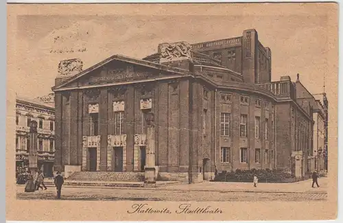 (44155) AK Kattowitz, Katowice, Stadttheater, 1922