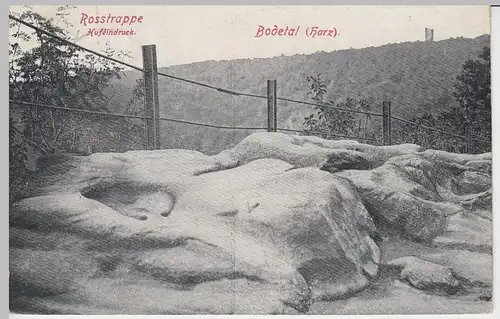 (44031) AK Bodetal, Roßtrappe, Hufeindruck, vor 1945