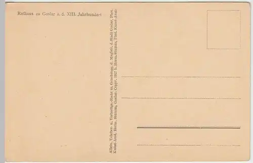 (44014) AK Goslar, Rathaus, 1927