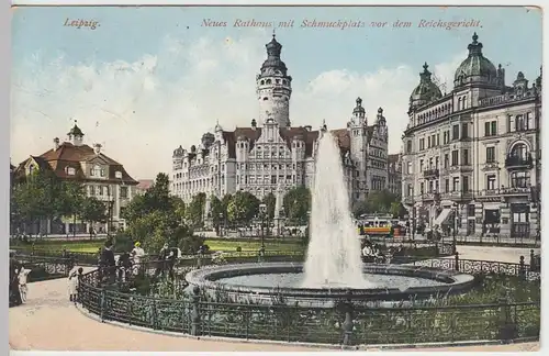 (43862) AK Leipzig, Neues Rathaus, Schmuckplatz  Reichsgericht, vor 1945