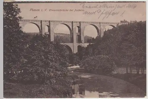 (43852) AK Jocketa, Pöhl, Vogtland, Elstertalbrücke, Feldpost 1916