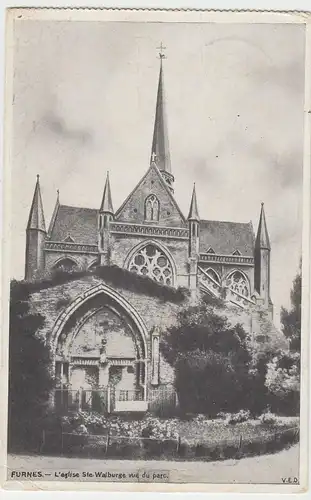 (43818) AK Furnes, Veurne, Walburga-Kirche, Feldpost 1915