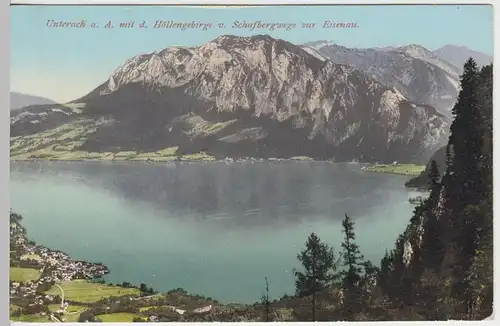 (43593) AK Unterach am Attersee, Höllengebirge, vom Schafbergweg, um 1908