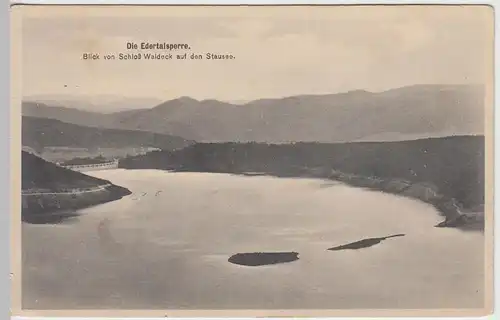 (43592) AK Edertalsperre, Blick von Schloss Waldeck, vor 1945