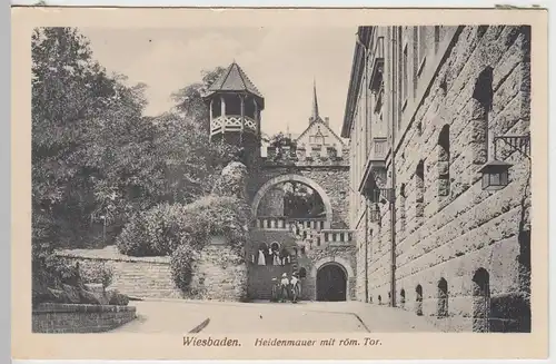 (43365) AK Wiesbaden, Heidenmauer, Römertor, vor 1945
