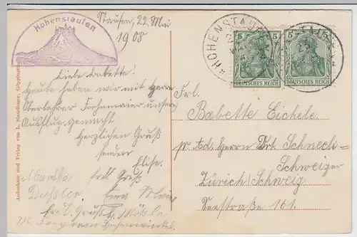 (43264) AK Gruß vom Hohenstaufen 1908